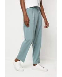 Burton - Relaxed Fit Green Pleated Suit Trousers - Lyst