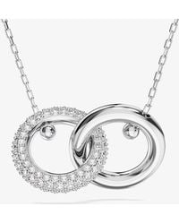 Swarovski - Dextera Interlocking Loop Rhodium Necklace 5670251 - Lyst