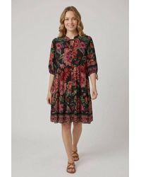 Izabel London - Floral Relaxed 1/2 Sleeve Short Dress - Lyst