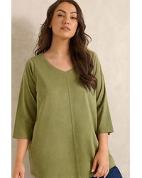Evans - V-Neck Cotton T-Shirt - Lyst