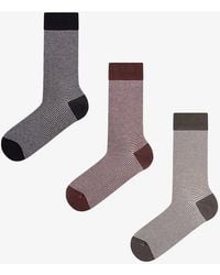Penti - Forest Neutral Striped 2-Pack Crew Socks - Lyst