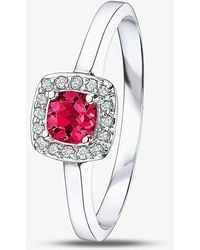 T.H.Baker - 9Ct Ruby 0.07Ct Diamond Ring 51Y61Wg-10 N - Lyst