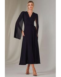 Jolie Moi - Amira Cape Sleeve Wrapped Maxi Dress - Lyst