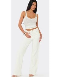 EGO - Straight Leg Denim Mid Rise Jeans - Lyst