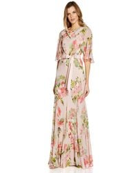 Adrianna Papell - Floral Chiffon Gown - Lyst