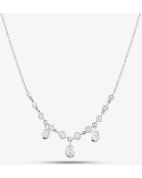 T.H.Baker - 18Ct 0.52Ct Brilliant Cut Diamond Dropper Necklet Fzay 18Kw - Lyst