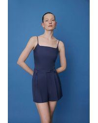 RUE - Pleated High-Waist Mini Shorts, Woven Viscose-Rayon, Side Pockets - Lyst