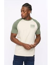 Crosshatch - Bretsby Crew Neck Cotton T-Shirt With Contrast Raglan Sleeves - Lyst
