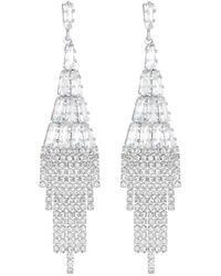 Jon Richard - Silver Plated Crystal Baguette And Diamante Drop Earrings - Lyst