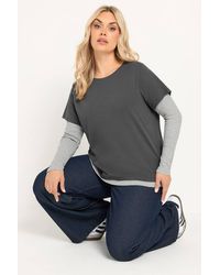 Yours - 2-In-1 Long Sleeve T-Shirt - Lyst