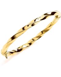 Jewelco London - Gold-silver Twist Hinge Bangle - Gvg228g - Lyst