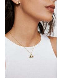 Nasty Gal - Gold Plated Libra Star Sign Necklace And Earring Set - Lyst