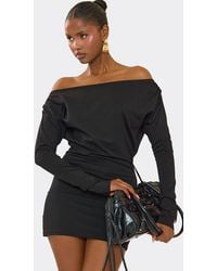 EGO - Body Contouring Long Sleeve Ruched Mini Dress - Lyst