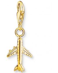 THOMAS SABO Jewellery - Gold Plated Plane Sterling Silver Charm - 2012-413-39 - Lyst