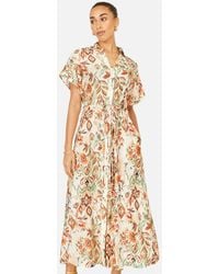 Yumi' - Viscose Relaxed Boho Print Maxi Shirt Dress - Lyst