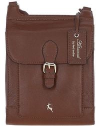 Ashwood Leather - 'Eclisse Cuoio' Real Leather Crossbody Bag - Lyst