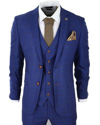 Paul Andrew - Check 3 Piece Tailored Fit Suit - Lyst