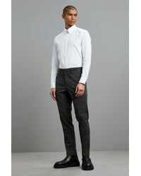 Burton - Slim Fit Grey Saddle Check Suit Trousers - Lyst