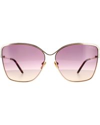 Mulberry - Square Shiny Copper Gold Violet Yellow Gradient Sunglasses - Lyst