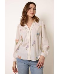 Blue Vanilla - Long Sleeve Button Up Collar Blouse - Lyst