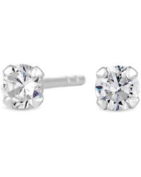 Simply Silver - Sterling Silver 925 With Cubic Zirconia 3mm Brilliant Round Stud Earrings - Lyst