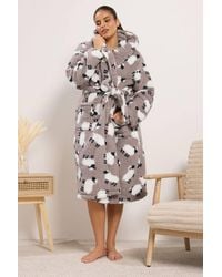 Yours - Sheep Print Shawl Fluffy Dressing Gown - Lyst