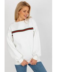 Love Lace - Cotton Round Neck Long Sleeve Sweatshirt With Belt - Lyst