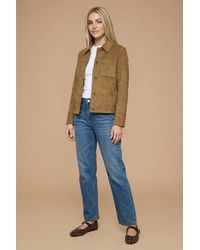 Dorothy Perkins - Pocket Detail Suede Jacket - Lyst