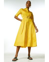 Karen Millen - Cotton Utility Woven Shirt Dress - Lyst