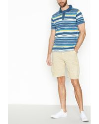 Mantaray - Blue Stripe Printed Cotton Polo Shirt - Lyst