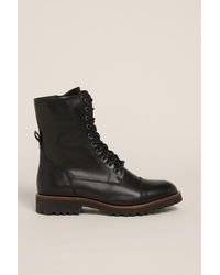 Oasis - Leather High Lace Up Boot - Lyst