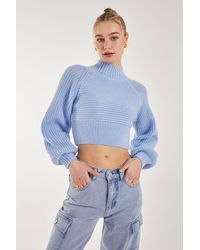 Pink Vanilla - High Neck Knitted Jumper - Lyst