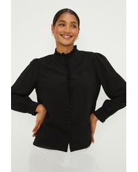 Dorothy Perkins - Lace Trim Long Sleeve Blouse - Lyst