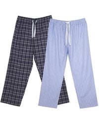 Keanu - Woven Checked Stripes Pyjama Bottoms Pack Of 2 - Lyst