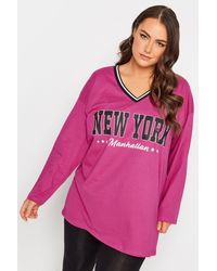 Yours - 'new York' Varsity Oversized T-shirt - Lyst