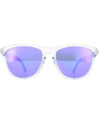 Oakley - Square Polished Clear Violet Iridium Polarized Frogskins Mix Sunglasses - Lyst