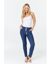 Izabel London - Tie Front High Waist Slim Fit Jeans - Lyst