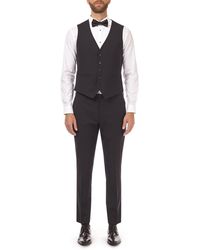 Burton - Skinny Fit Black Stretch Tuxedo Waistcoat - Lyst