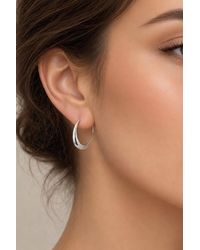 Otis Jaxon London - Small Sterling Tapered Open Hoop Earrings - Lyst
