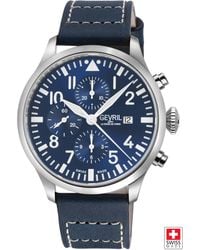 Gevril - Vaughn, Swiss Automatic Watch, Dial, Italian Leather, & Sapphire Crystal - Lyst