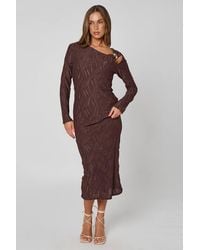 Urban Bliss - Textured Cut Out Midi Dress - Lyst