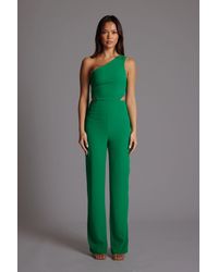 Vesper - One Shoulder Wide Leg Jumpsuit - Lyst