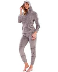 Keanu - Fleece Pull Over Long Pyjama Set - Lyst