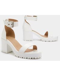 Nasty Gal - Cleat It Fancy Faux Leather Sandals - Lyst