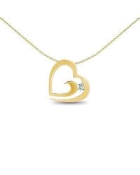 Jewelco London - 9Ct 0.04Ct Diamond Love Heart Charm Pendant - Lyst