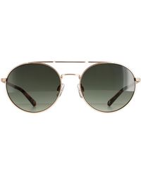 Ted Baker - Round Gunmetal Grey Dark Green Gradient Tb1531 Warner Sunglasses - Lyst