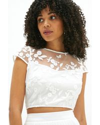 Coast - Embroidered Cap Sleeve Top - Lyst