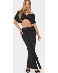 EGO - Tie Drape Mid Rise Maxi Skirt - Lyst
