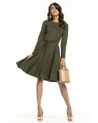 Love Lace - Knit Dress With Belt Long Sleeves - Lyst