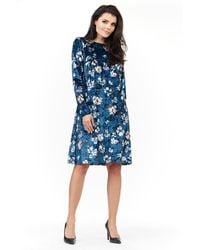 Love Lace - Stretch Boat Neck Long Sleeve Dress - Lyst